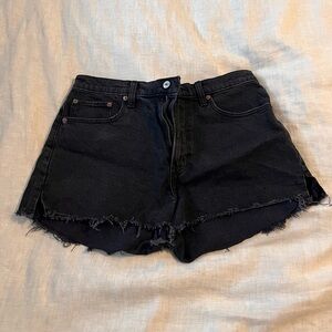 Abercrombie & Fitch Black Distressed Denim Cutoff Shorts